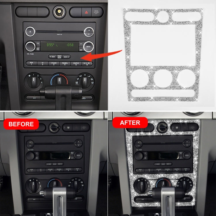 For Ford Mustang 2005-2009 Car Air Conditioning Control Panel Diamond Decorative Sticker, Left Drive by buy2fix