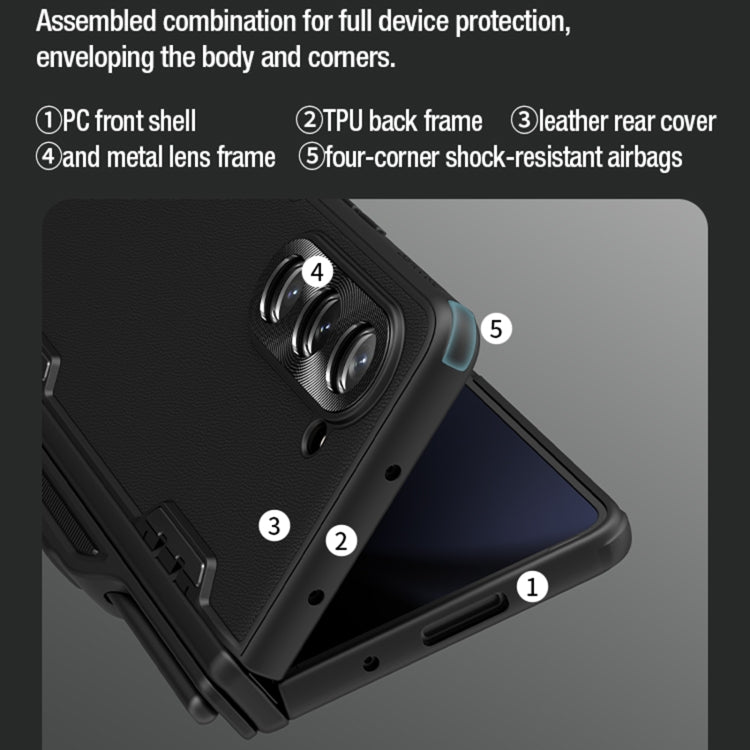For Samsung Galaxy Z Fold5 NILLKIN CamShield Fold Series PC + TPU Phone Case with Pen Slot(Green) - Galaxy Z Fold5 Cases by NILLKIN | Online Shopping UK | buy2fix