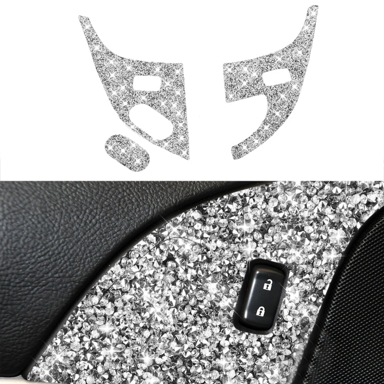 For Chevrolet Corvette C6 2005-2013 Car Door Lock Panel Diamond Decorative Sticker, Left Drive by buy2fix