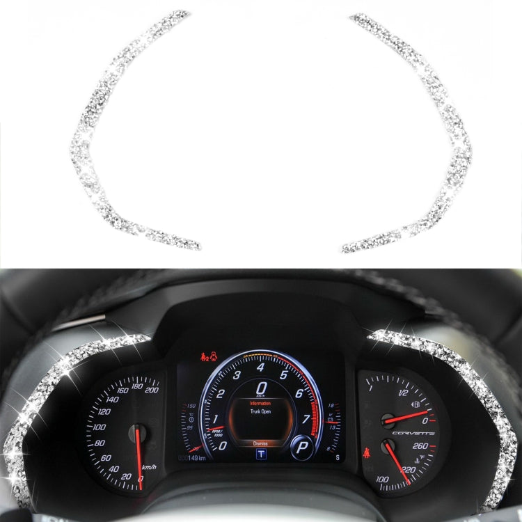 For Chevrolet Corvette C7 2014-2019 2 in 1 Car Dashboard Frame Diamond Decorative Sticker, Left Drive by buy2fix