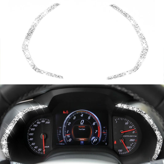 For Chevrolet Corvette C7 2014-2019 2 in 1 Car Dashboard Frame Diamond Decorative Sticker, Left Drive by buy2fix
