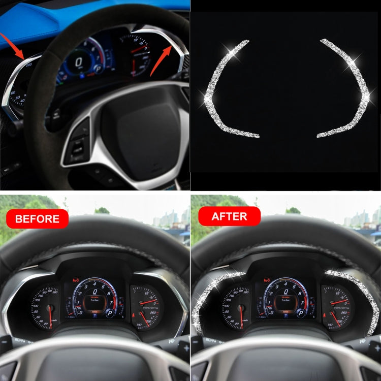 For Chevrolet Corvette C7 2014-2019 2 in 1 Car Dashboard Frame Diamond Decorative Sticker, Left Drive by buy2fix