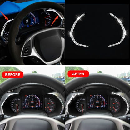 For Chevrolet Corvette C7 2014-2019 2 in 1 Car Dashboard Frame Diamond Decorative Sticker, Left Drive by buy2fix