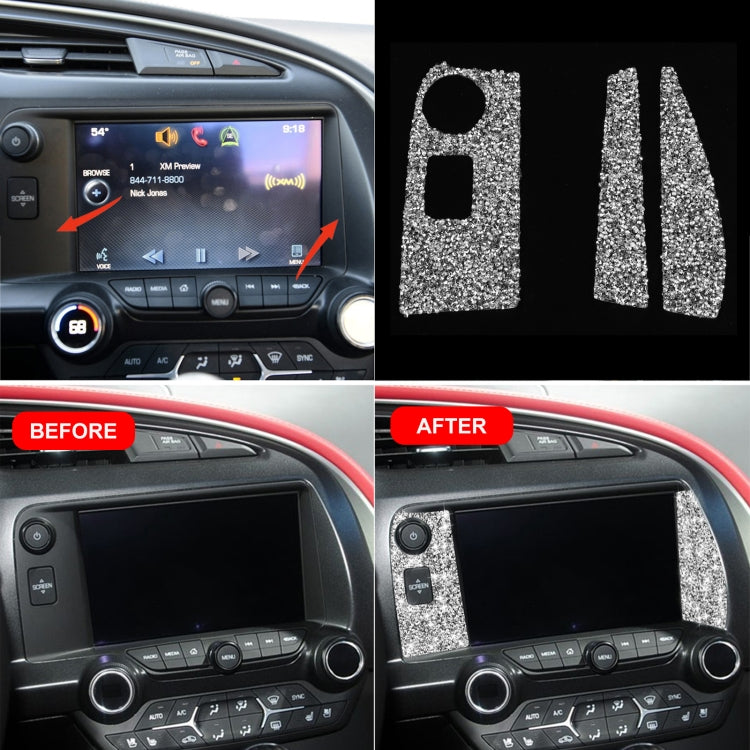For Chevrolet Corvette C7 2014-2019 3 in 1 Car Navigate Panel Diamond Decorative Sticker, Left Drive by buy2fix