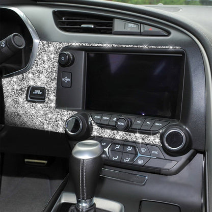 For Chevrolet Corvette C7 2014-2019 4 in 1 Car Central Control Panel Diamond Decorative Sticker, Left Drive by buy2fix