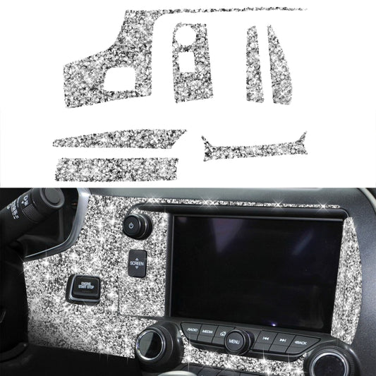 For Chevrolet Corvette C7 2014-2019 7 in 1 Car Central Control Panel Diamond Decorative Sticker, Left Drive by buy2fix