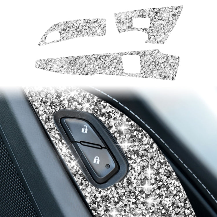 For Chevrolet Corvette C7 2014-2019 Car Door Button Panel Diamond Decorative Sticker, Left Drive by buy2fix