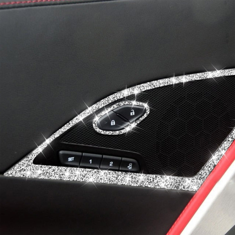 For Chevrolet Corvette C7 2014-2019 Car Door Speaker Frame Diamond Decorative Sticker, Left Drive by buy2fix