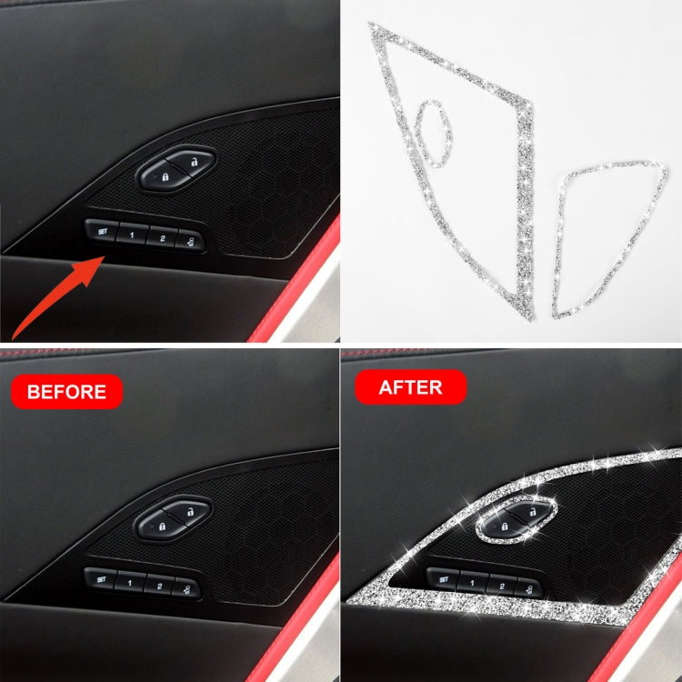 For Chevrolet Corvette C7 2014-2019 Car Door Speaker Frame Diamond Decorative Sticker, Left Drive by buy2fix