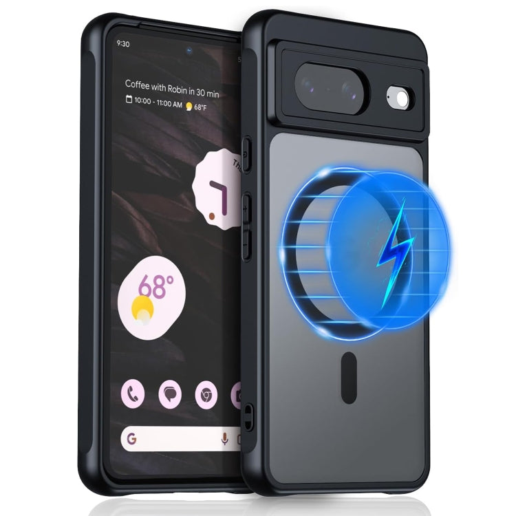 For Google Pixel 8 Pro MagSafe Ultra-thin Translucent PC+TPU Phone Case(Black) - Google Cases by buy2fix | Online Shopping UK | buy2fix