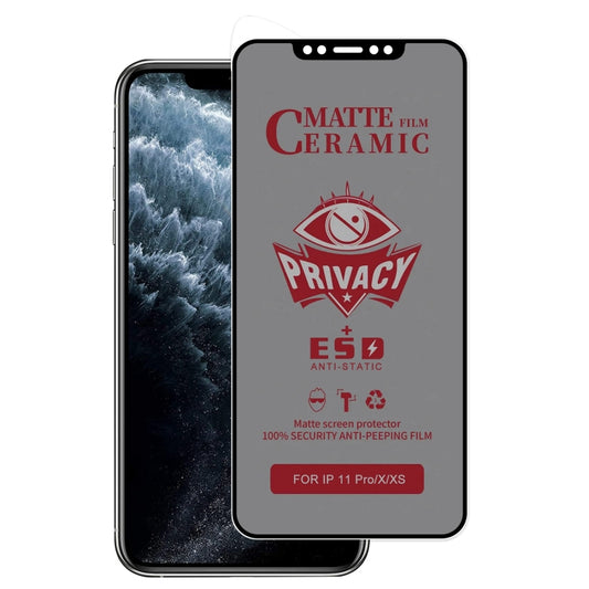 For iPhone 11 Pro / XS / X Full Coverage HD Privacy Ceramic Film Grey - iPhone 11 Pro Tempered Glass by buy2fix | Online Shopping UK | buy2fix