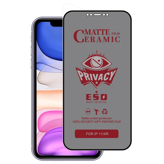 For iPhone 11 / XR Full Coverage HD Privacy Ceramic Film Grey - iPhone 11 Tempered Glass by buy2fix | Online Shopping UK | buy2fix