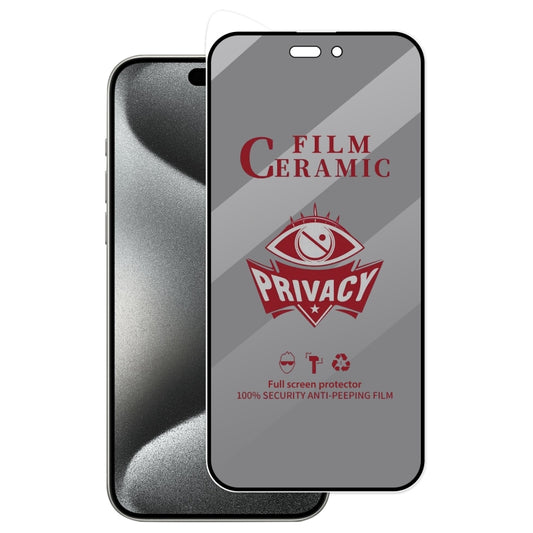 For iPhone 15 Pro Full Coverage HD Privacy Ceramic Film Grey - iPhone 15 Pro Tempered Glass by buy2fix | Online Shopping UK | buy2fix
