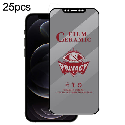 For iPhone 12 / 12 Pro 25pcs Full Coverage HD Privacy Ceramic Film - iPhone 12 / 12 Pro Tempered Glass by buy2fix | Online Shopping UK | buy2fix