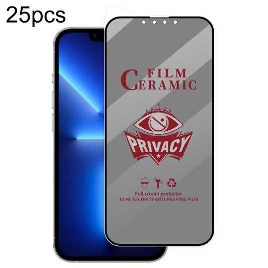 For iPhone 14 / 13 Pro / 13 25pcs Full Coverage HD Privacy Ceramic Film - iPhone 14 Tempered Glass by buy2fix | Online Shopping UK | buy2fix