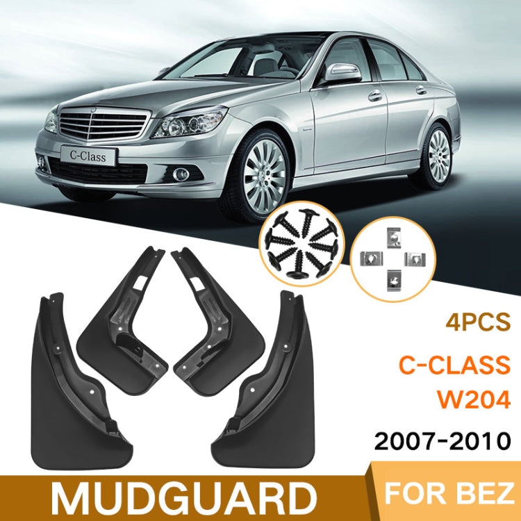 For Mercedes-Benz C-Class W205 2007-2010 4pcs/Set Car Auto Soft Plastic Splash Flaps Fender Guard by buy2fix