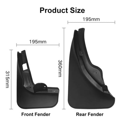 For Mercedes-Benz C-Class W205 2007-2010 4pcs/Set Car Auto Soft Plastic Splash Flaps Fender Guard by buy2fix