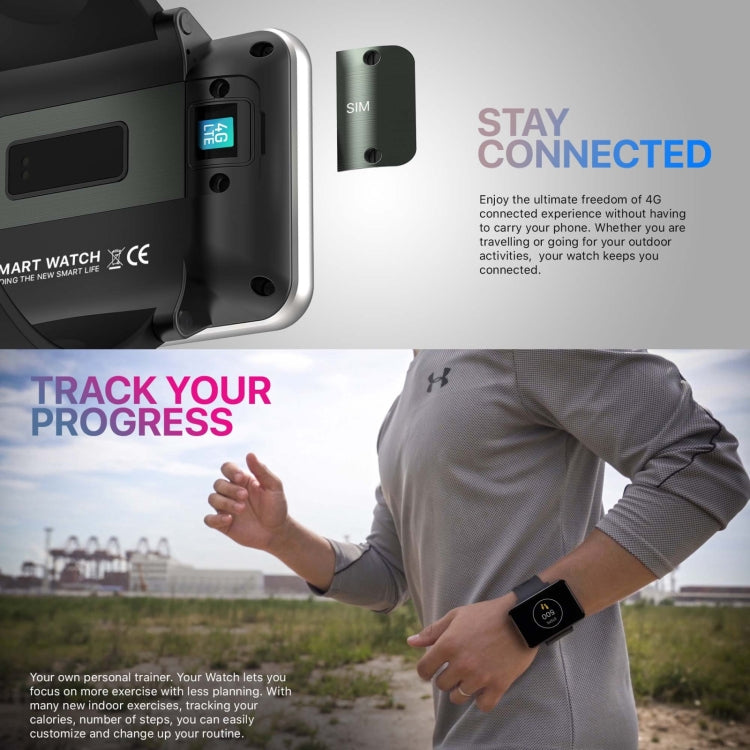 DM100 2.86 inch IPS Full Screen Smart Sport Watch, Support Independent Card Insertion / Multiple Sports Modes / Heart Rate Monitoring / Step Counting, Memory:RAM 1GB+ROM 16GB(Tarnish) by buy2fix