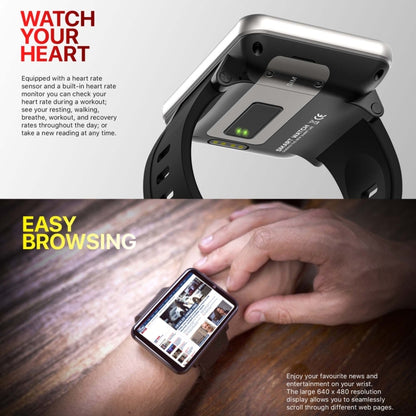 DM100 2.86 inch IPS Full Screen Smart Sport Watch, Support Independent Card Insertion / Multiple Sports Modes / Heart Rate Monitoring / Step Counting, Memory:RAM 3GB+ROM 32GB(Black) by buy2fix