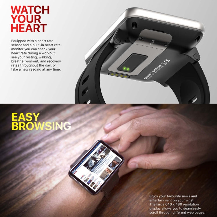 DM100 2.86 inch IPS Full Screen Smart Sport Watch, Support Independent Card Insertion / Multiple Sports Modes / Heart Rate Monitoring / Step Counting, Memory:RAM 3GB+ROM 32GB(Tarnish) by buy2fix
