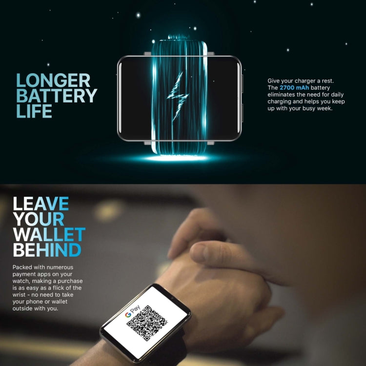 DM100 2.86 inch IPS Full Screen Smart Sport Watch, Support Independent Card Insertion / Multiple Sports Modes / Heart Rate Monitoring / Step Counting, Memory:RAM 1GB+ROM 16GB(Black) by buy2fix