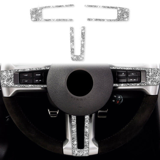 For Ford Mustang 2009-2013 3 in 1 Car Steering Wheel Diamond Decoration Sticker, Left Hand Drive by buy2fix
