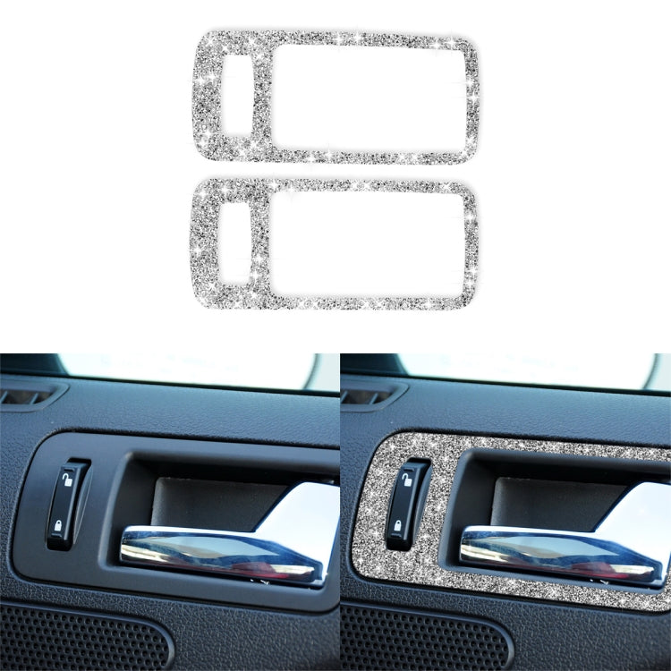 For Ford Mustang 2009-2013 2pcs Car Door Inner Handle Diamond Decoration Sticker, Left Hand Drive by buy2fix