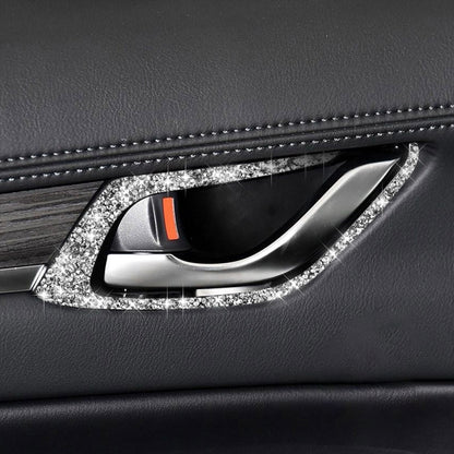 For Mazda CX-5 2017-2018 Car Interior Door Handle Diamond Decorative Sticker,Left and Right Drive Universal by buy2fix