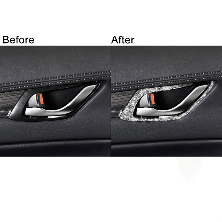 For Mazda CX-5 2017-2018 Car Interior Door Handle Diamond Decorative Sticker,Left and Right Drive Universal by buy2fix