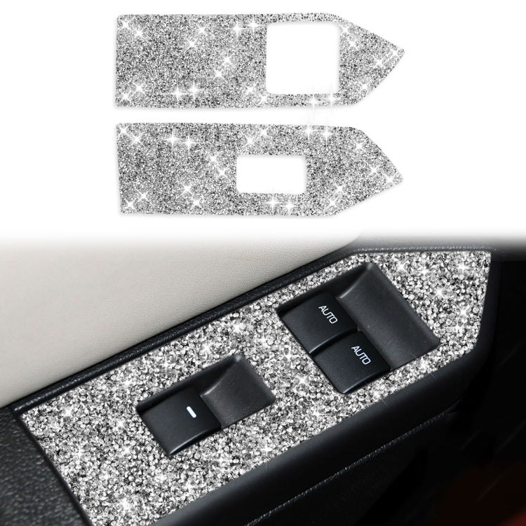 For Ford Mustang 2009-2013 3pcs Car Window Glass Lifter Panel Diamond Decoration Sticker, Left Hand Drive by buy2fix