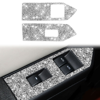 For Ford Mustang 2009-2013 3pcs Car Window Glass Lifter Panel Diamond Decoration Sticker, Left Hand Drive by buy2fix