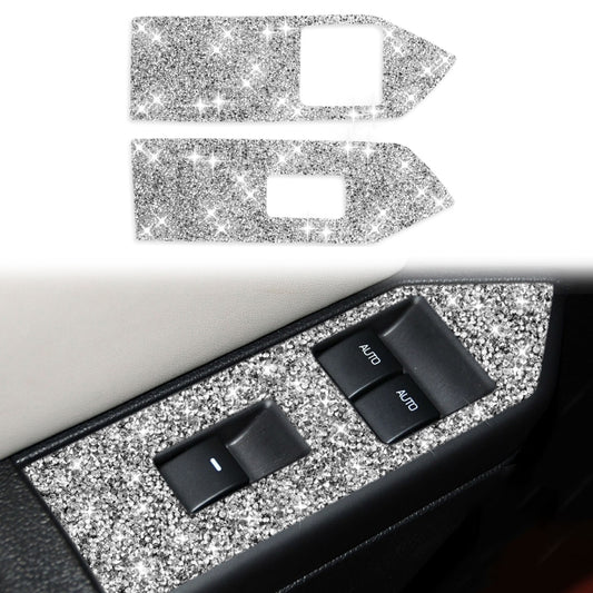 For Ford Mustang 2009-2013 3pcs Car Window Glass Lifter Panel Diamond Decoration Sticker, Left Hand Drive by buy2fix
