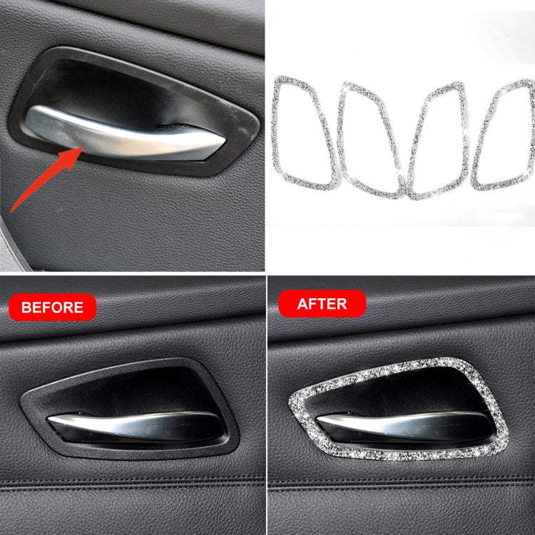Car Door Handle Frame Diamond Decorative Sticker for BMW 3 Series E90 2005-2012, Modified 320i / 318i / 325i by buy2fix
