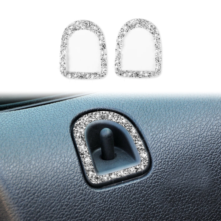 For Ford Mustang 2009-2013 2pcs Car Door Lock Frame Diamond Decoration Sticker, Left Hand Drive by buy2fix