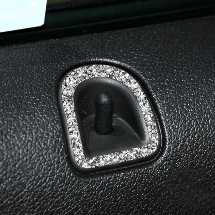 For Ford Mustang 2009-2013 2pcs Car Door Lock Frame Diamond Decoration Sticker, Left Hand Drive by buy2fix