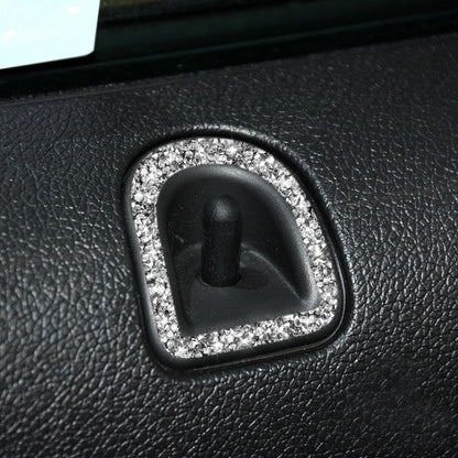 For Ford Mustang 2009-2013 2pcs Car Door Lock Frame Diamond Decoration Sticker, Left Hand Drive by buy2fix