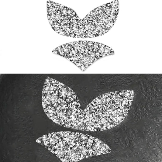 For Mazda Angksela/Atez/CX-5/CX-4 Car Steering Wheel Logo Diamond Decorative Sticker,Left and Right Drive Universal by buy2fix