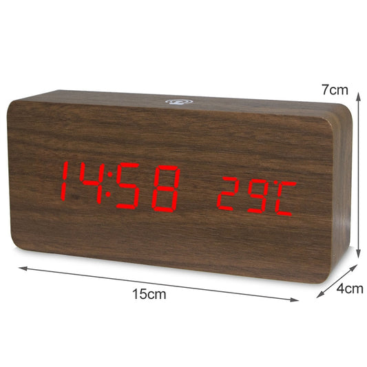 LT-1035 LED Display Digital APP Smart Alarm Clock(Red Light Redwood) - Alarm Clocks by buy2fix | Online Shopping UK | buy2fix
