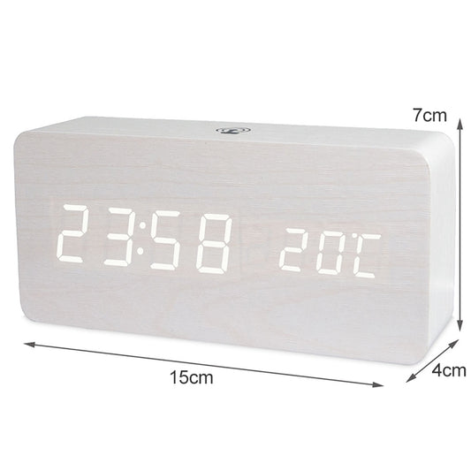 LT-1035 LED Display Digital APP Smart Alarm Clock(White Light White Wood) - Alarm Clocks by buy2fix | Online Shopping UK | buy2fix