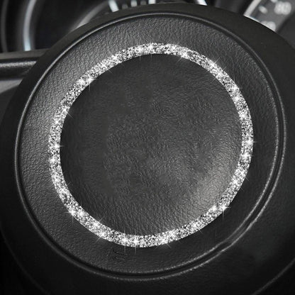 For Mazda CX-5/CX-4 Car Steering Wheel Diamond Decorative Sticker,Left and Right Drive Universal by buy2fix