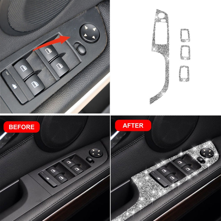 For BMW 3 Series E90 / 320i / 325i 2005-2012 Car Window Lift Panel 35.8cm Diamond Decorative Sticker, Left Drive by buy2fix