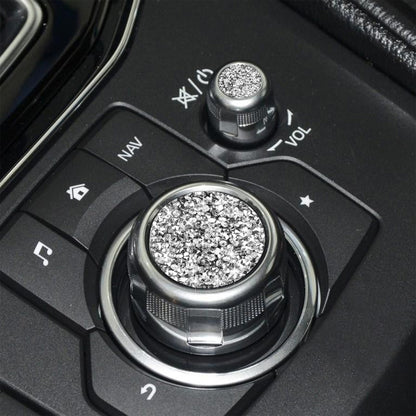 For Mazda3/6/CX-9/CX-5 Car Multimedia Button Diamond Decorative Sticker,Left and Right Drive Universal by buy2fix