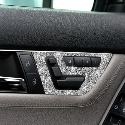 For Mercedes-Benz C-class W204 2007-2013 Car Seat Adjustment B Diamond Decorative Sticker, Left and Right Drive by buy2fix