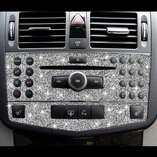 For Mercedes-Benz C-class W204 2007-2010 Car Central Control Panel B Diamond Decorative Sticker, Left and Right Drive by buy2fix