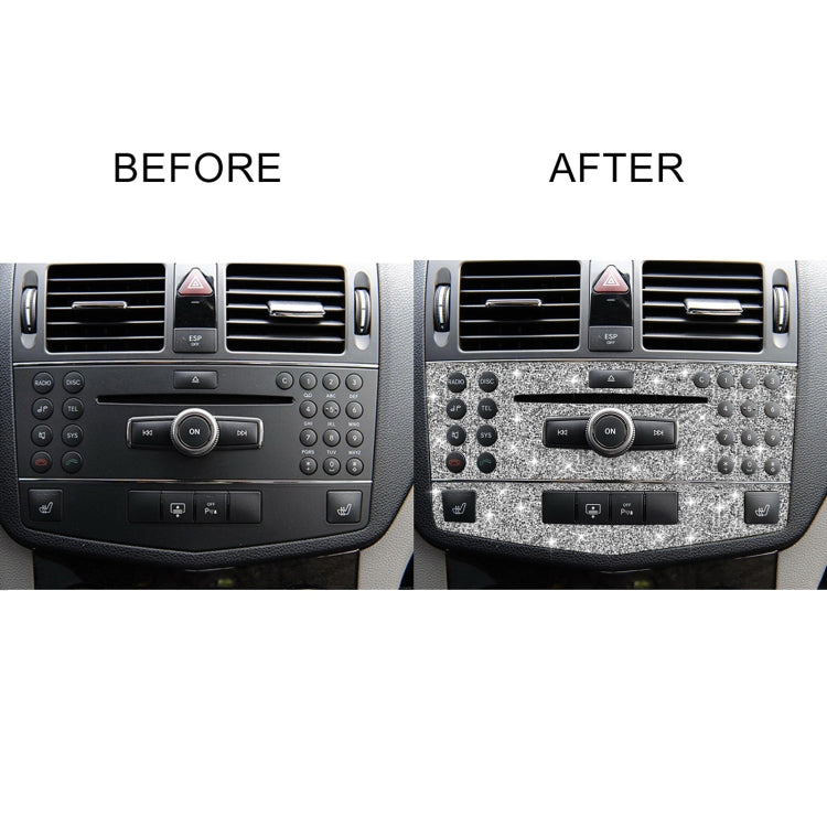 For Mercedes-Benz C-class W204 2007-2010 Car Central Control Panel B Diamond Decorative Sticker, Left and Right Drive by buy2fix
