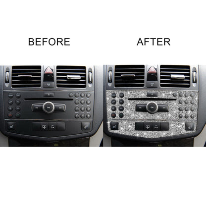 For Mercedes-Benz C-class W204 2007-2010 Car Central Control Panel B Diamond Decorative Sticker, Left and Right Drive by buy2fix