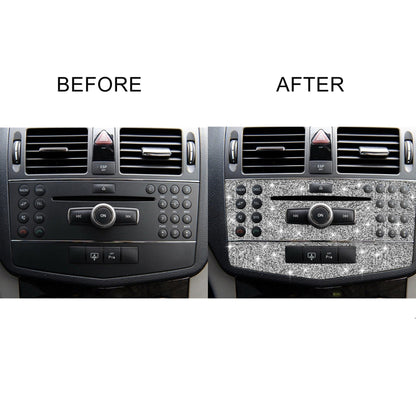 For Mercedes-Benz C-class W204 2007-2010 Car Central Control Panel C Diamond Decorative Sticker, Left and Right Drive by buy2fix