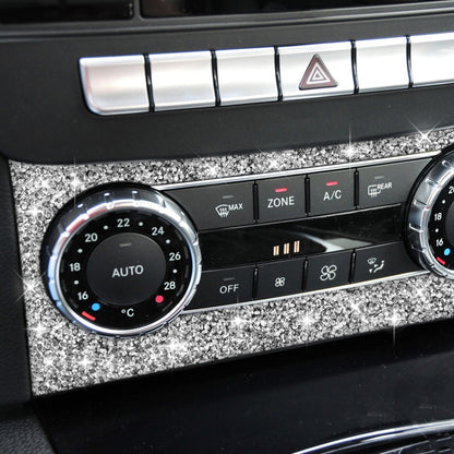 For Mercedes-Benz C-class W204 2011-2013 Car AC Knob Control Panel A Diamond Decorative Sticker, Left and Right Drive by buy2fix