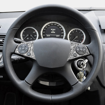 For Mercedes-Benz C-class W204 2007-2010 Car Steering Wheel Buttons Diamond Decorative Sticker, Left and Right Drive by buy2fix