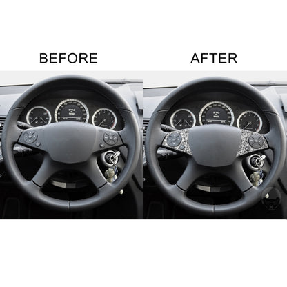 For Mercedes-Benz C-class W204 2007-2010 Car Steering Wheel Buttons Diamond Decorative Sticker, Left and Right Drive by buy2fix